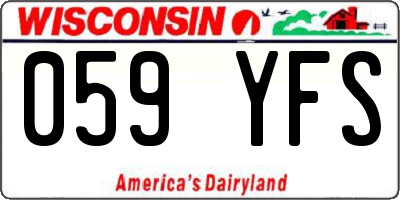 WI license plate 059YFS