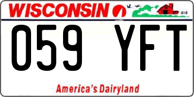 WI license plate 059YFT