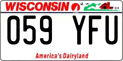 WI license plate 059YFU
