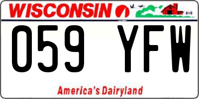 WI license plate 059YFW