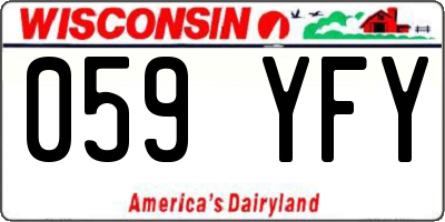 WI license plate 059YFY