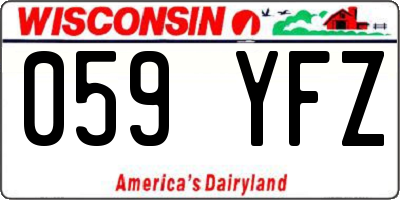 WI license plate 059YFZ