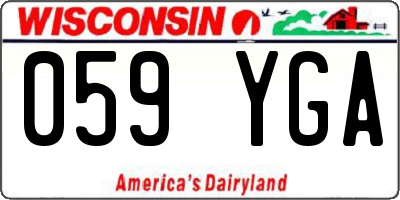 WI license plate 059YGA