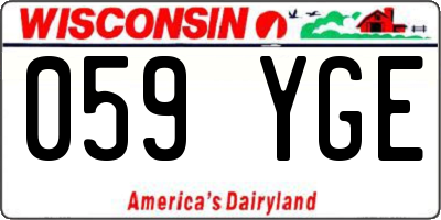 WI license plate 059YGE