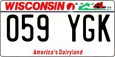 WI license plate 059YGK