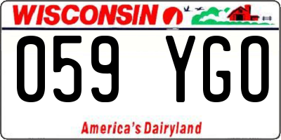 WI license plate 059YGO