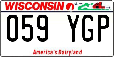 WI license plate 059YGP
