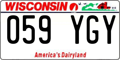 WI license plate 059YGY