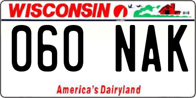 WI license plate 060NAK