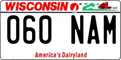 WI license plate 060NAM
