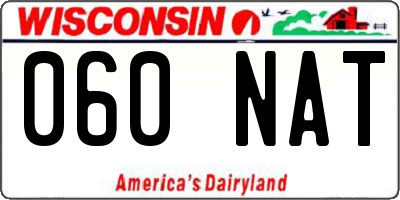 WI license plate 060NAT