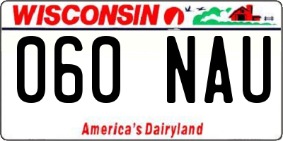 WI license plate 060NAU