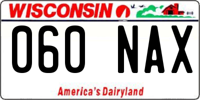 WI license plate 060NAX