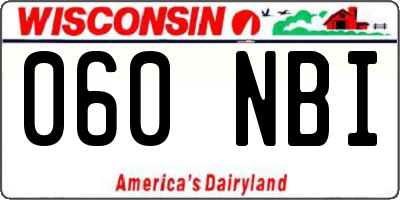 WI license plate 060NBI