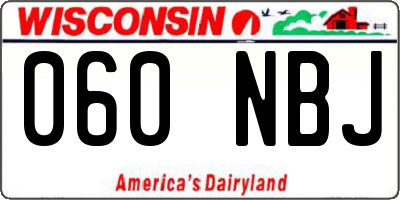 WI license plate 060NBJ