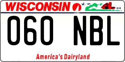 WI license plate 060NBL