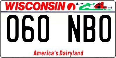 WI license plate 060NBO