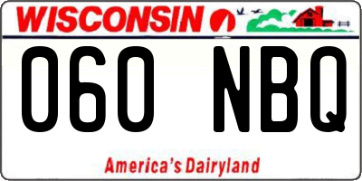WI license plate 060NBQ