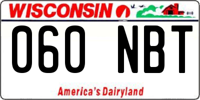 WI license plate 060NBT