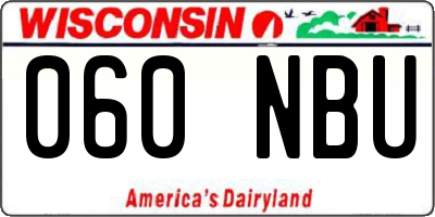WI license plate 060NBU