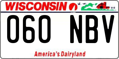 WI license plate 060NBV