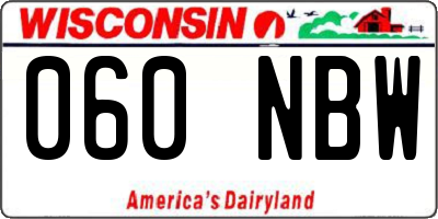 WI license plate 060NBW