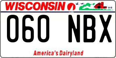 WI license plate 060NBX