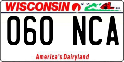 WI license plate 060NCA