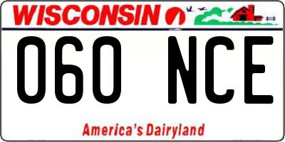 WI license plate 060NCE