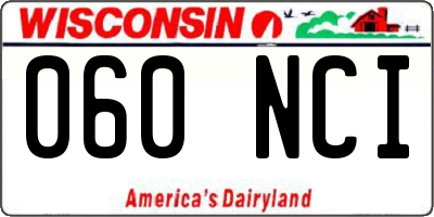 WI license plate 060NCI