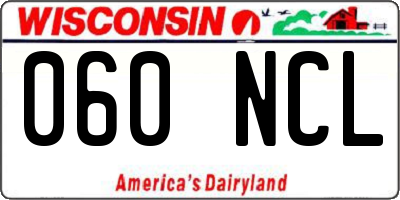 WI license plate 060NCL