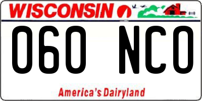 WI license plate 060NCO