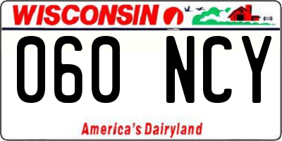 WI license plate 060NCY