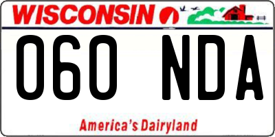 WI license plate 060NDA