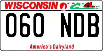 WI license plate 060NDB