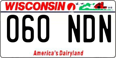 WI license plate 060NDN