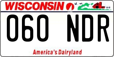 WI license plate 060NDR