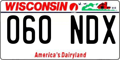WI license plate 060NDX
