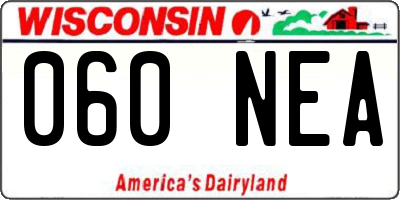 WI license plate 060NEA