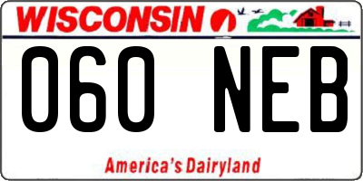 WI license plate 060NEB