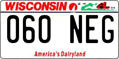 WI license plate 060NEG