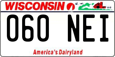 WI license plate 060NEI