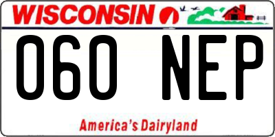 WI license plate 060NEP