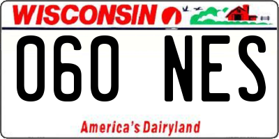 WI license plate 060NES