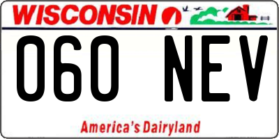 WI license plate 060NEV