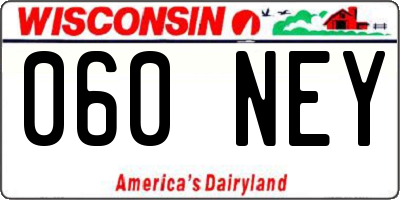 WI license plate 060NEY