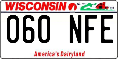 WI license plate 060NFE