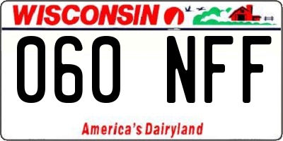 WI license plate 060NFF