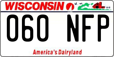 WI license plate 060NFP