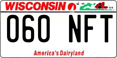 WI license plate 060NFT